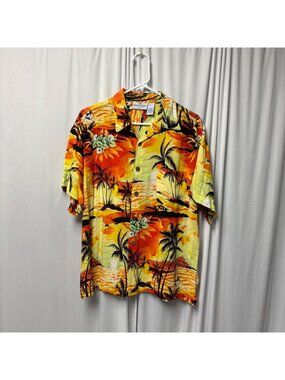 Princess Cruises Hawaiian Shirt Mens Size XL Sunset Palm Trees Short Sleeve